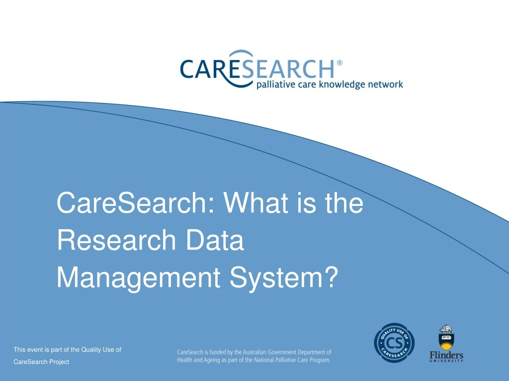 caresearch what is the research data management