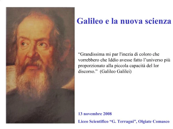 Galileo e la nuova scienza