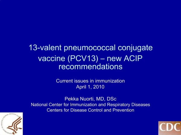 13-valent pneumococcal conjugate vaccine PCV13 new ACIP recommendations