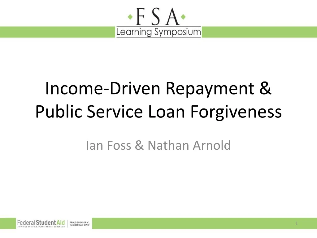 income driven repayment public service loan forgiveness