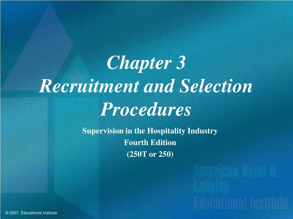 chapter 3 recruitment and selection procedures