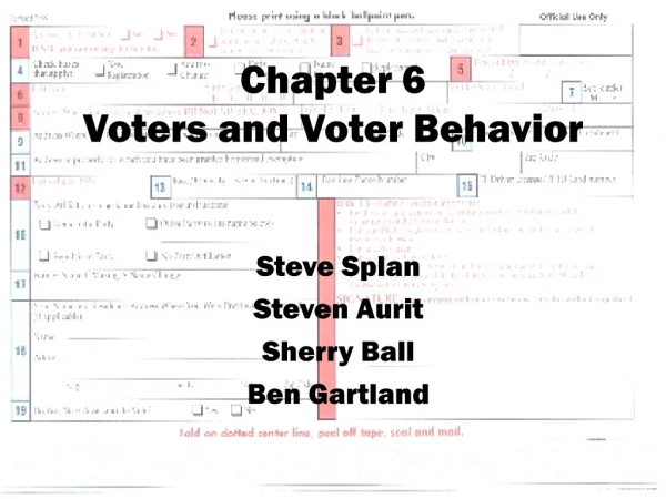 Chapter 6 Voters and Voter Behavior