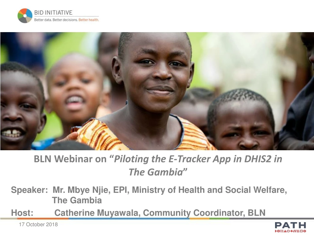 bln webinar on piloting the e tracker app in dhis2 in the gambia