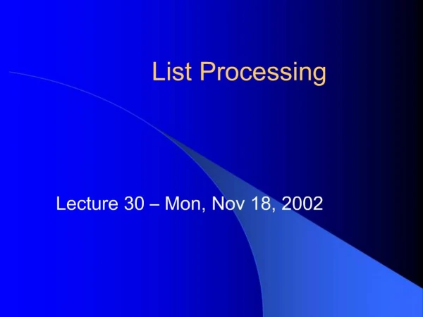 List Processing