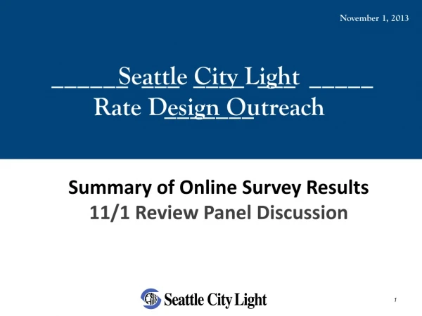 Seattle City Light Rate Design Outreach