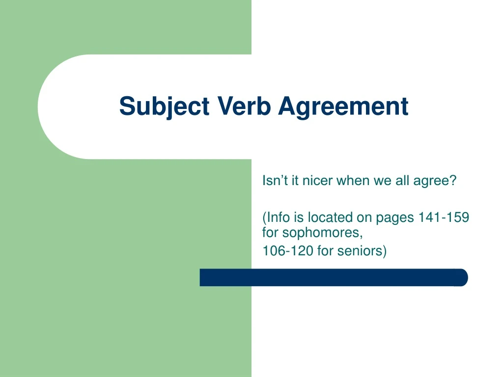 PPT - Subject Verb Agreement PowerPoint Presentation, free download ...