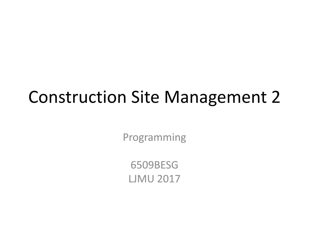 construction site management 2