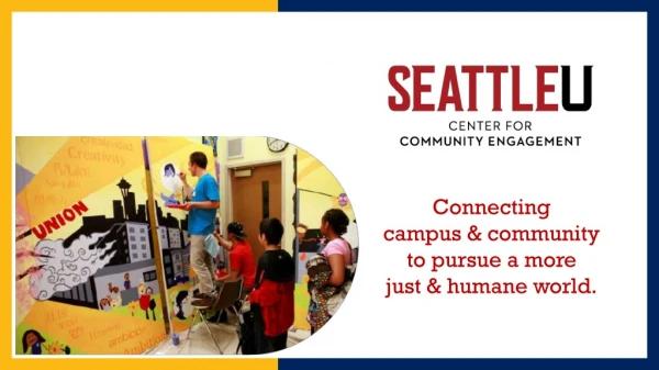 Connecting campus &amp; community to pursue a more just &amp; humane world.