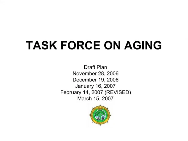 TASK FORCE ON AGING
