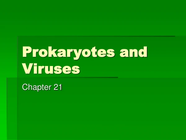 Prokaryotes and Viruses