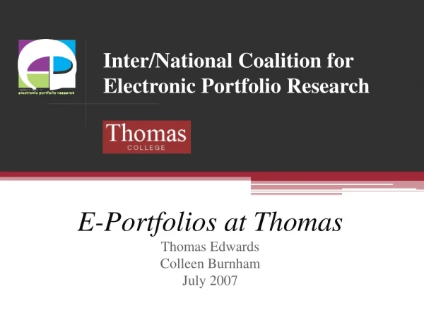 Inter/National Coalition for Electronic Portfolio Research