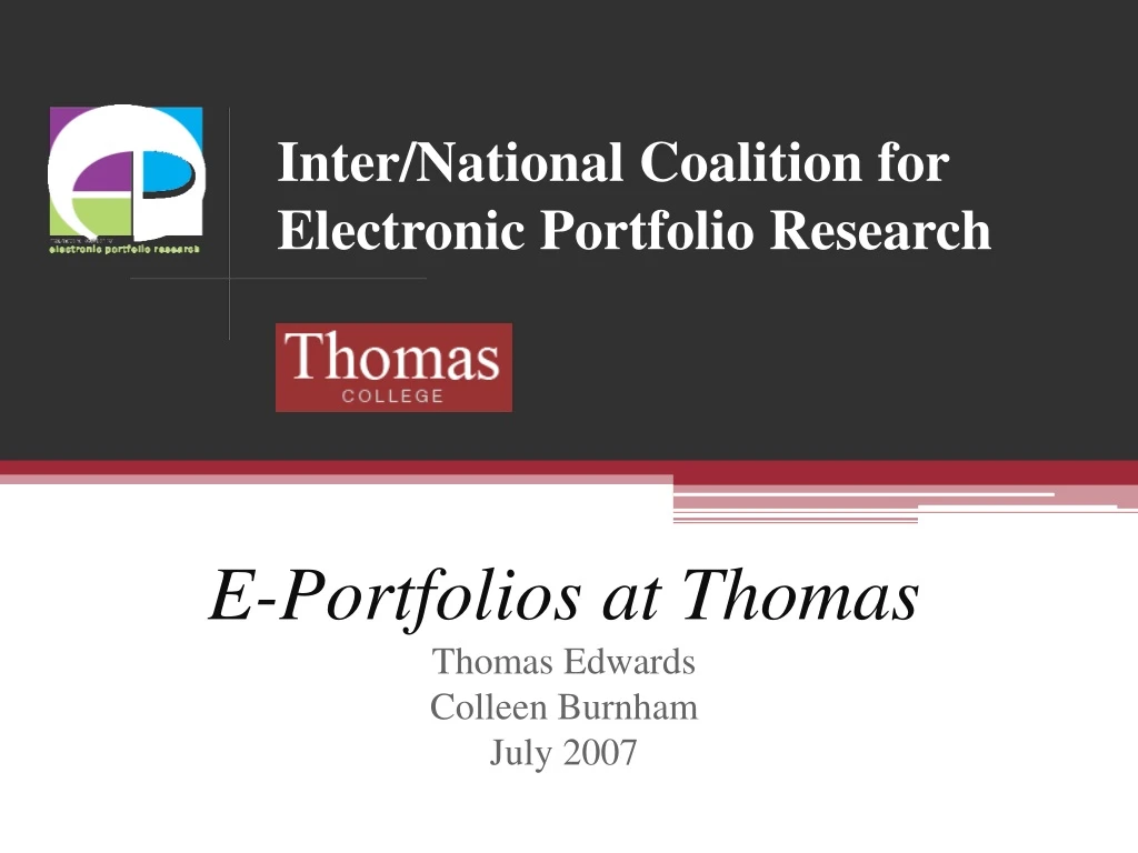 inter national coalition for electronic portfolio research
