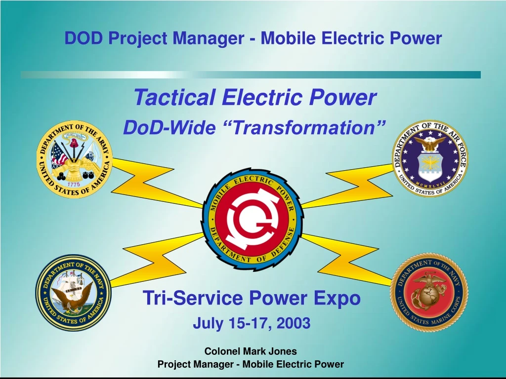 dod project manager mobile electric power