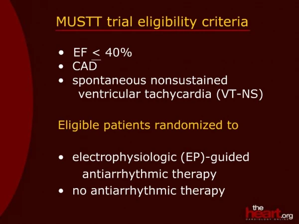 MUSTT trial eligibility criteria