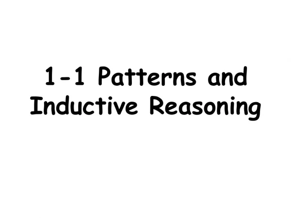1-1 Patterns and Inductive Reasoning
