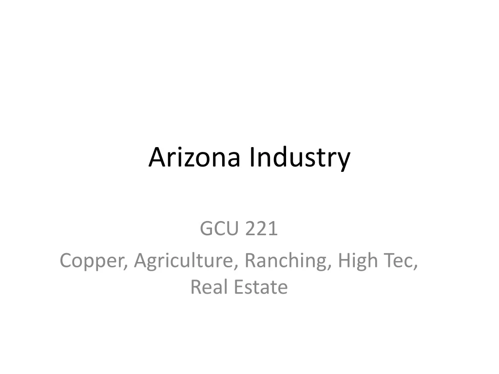 arizona industry