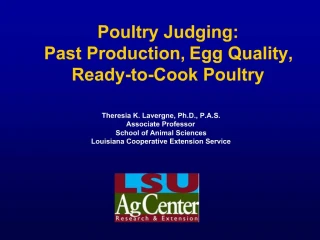 Poultry Judging: Past Production, Egg Quality, Ready-to-Cook Poultry - slide 1