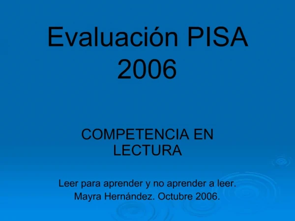 Evaluaci n PISA 2006