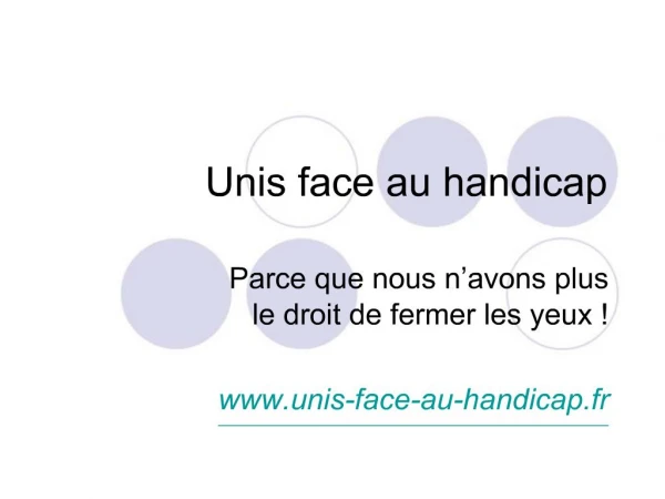 Unis face au handicap