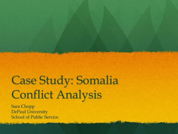 Case Study: Somalia Conflict Analysis