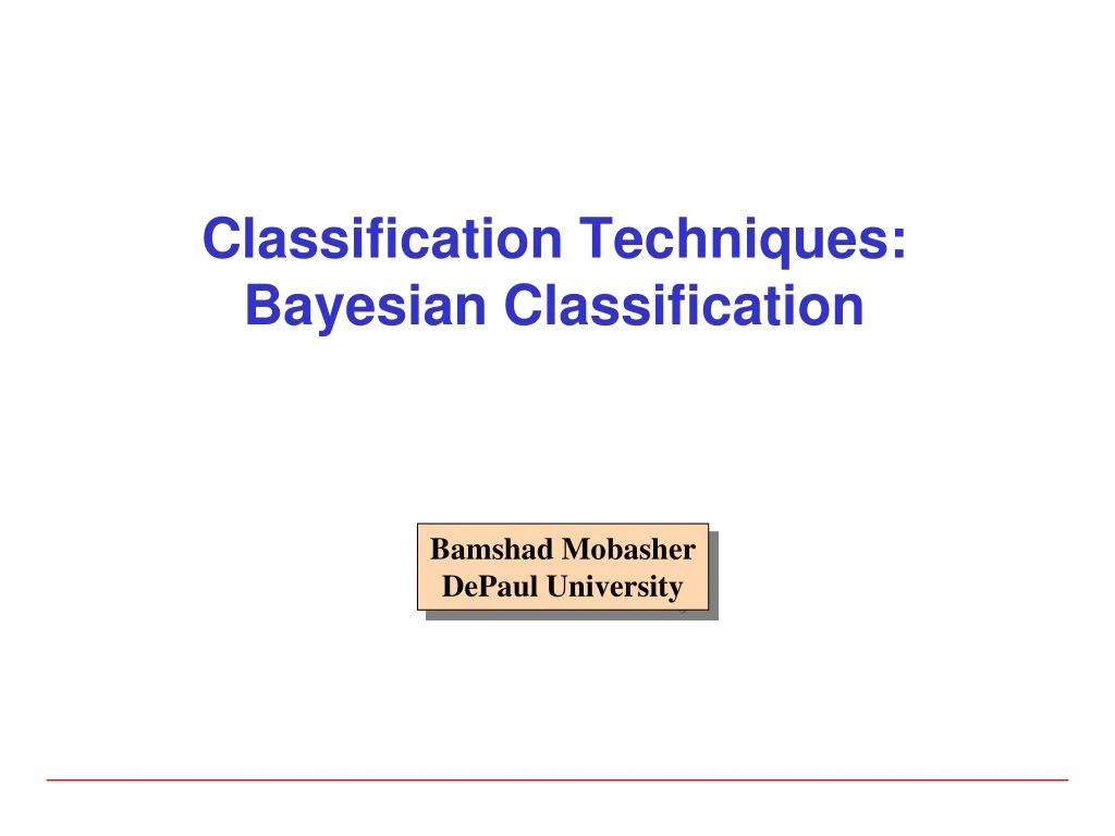 classification techniques bayesian classification