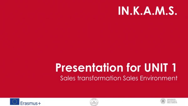 IN.K.A.M.S. Presentation for UNIT 1 Sales transformation Sales Environment