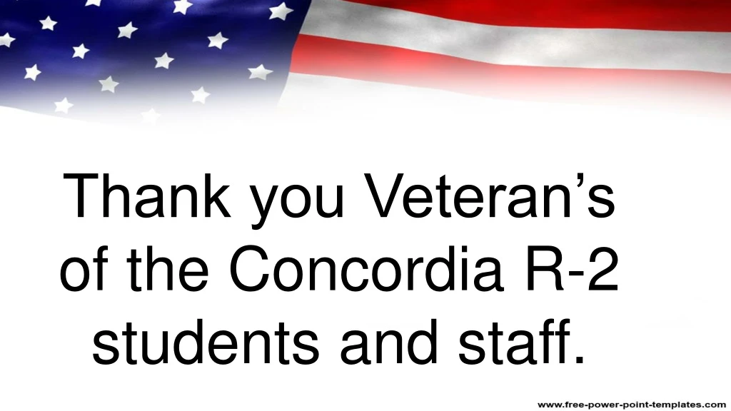 thank you veteran s of the concordia r 2 students and staff