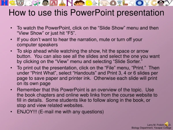 How to use this PowerPoint presentation