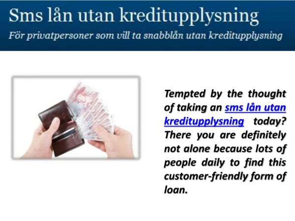 sms lån utan kreditupplysning