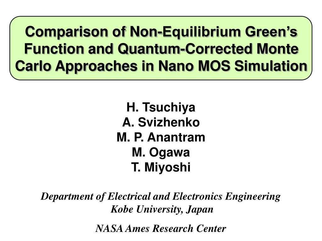 comparison of non equilibrium green s function