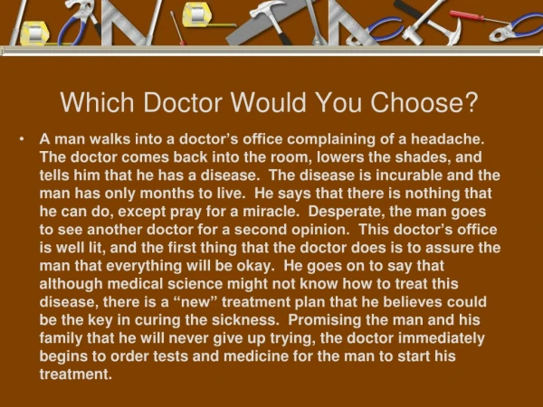 Which Doctor Would You Choose?