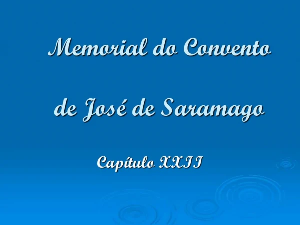 Memorial do Convento de Jos de Saramago