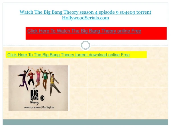 watch The Big Bang Theory s04e09 season 4 episode 9 download