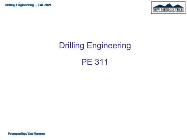 Drilling Engineering PE 311