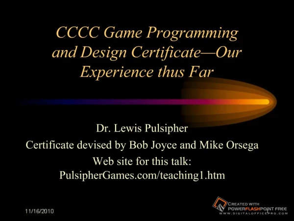 CCCC Game Programming