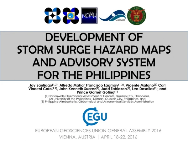 DEVELOPMENT OF STORM SURGE HAZARD MAPS AND ADVISORY SYSTEM FOR THE PHILIPPINES