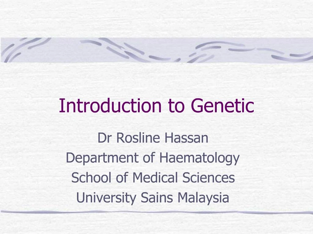 PPT - Introduction To Genetic PowerPoint Presentation, Free Download ...