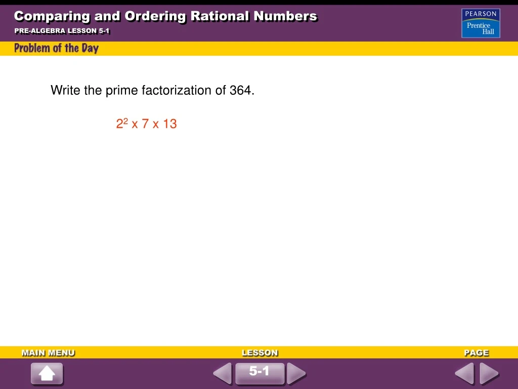 comparing and ordering rational numbers