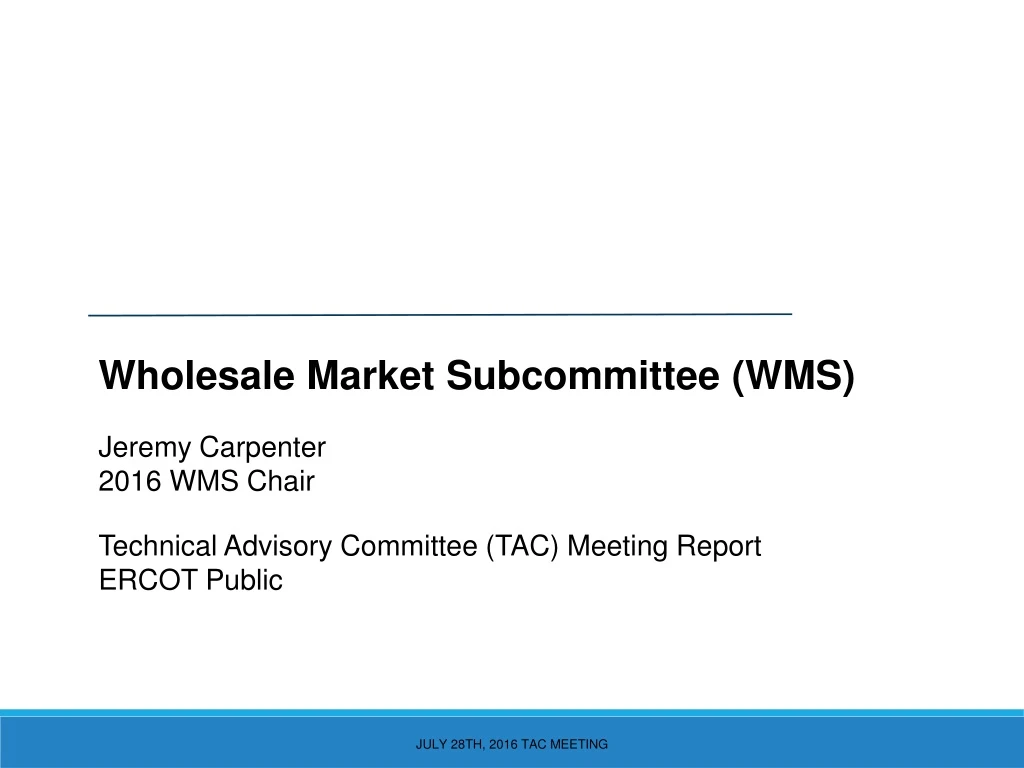 wholesale market subcommittee wms jeremy