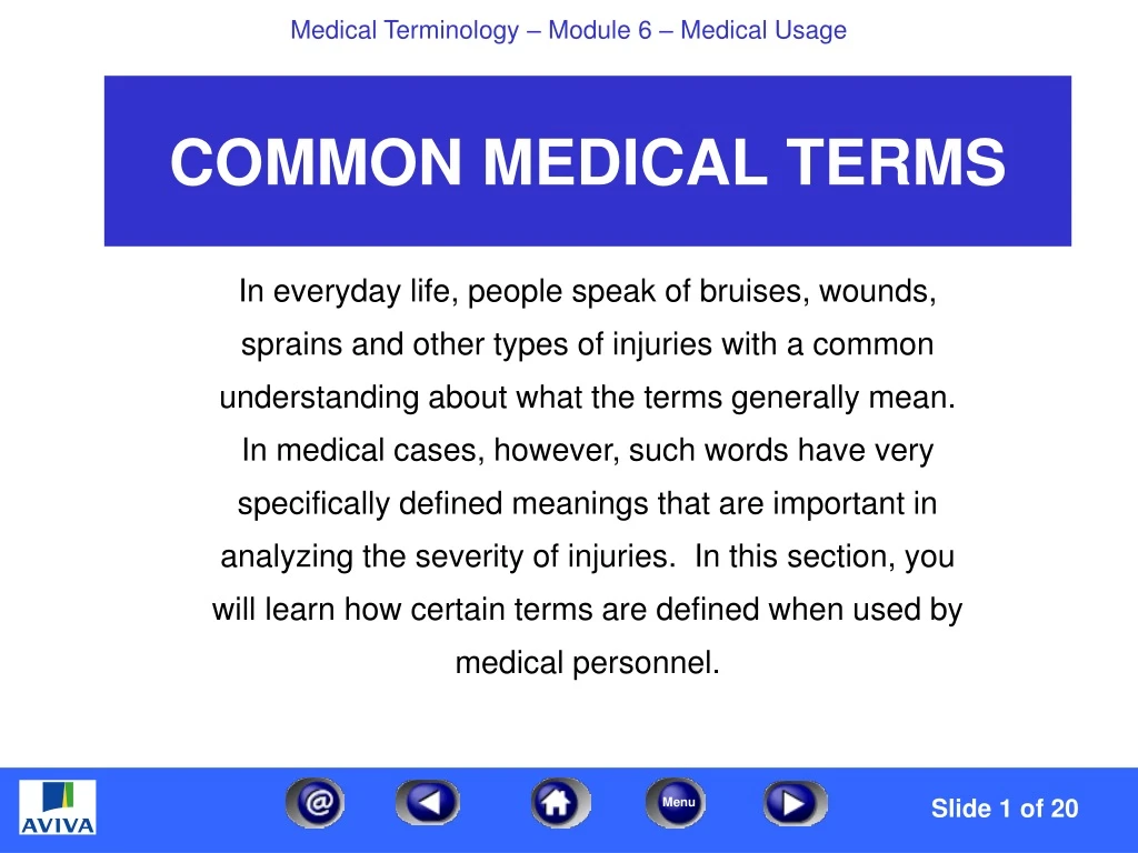 common medical terms
