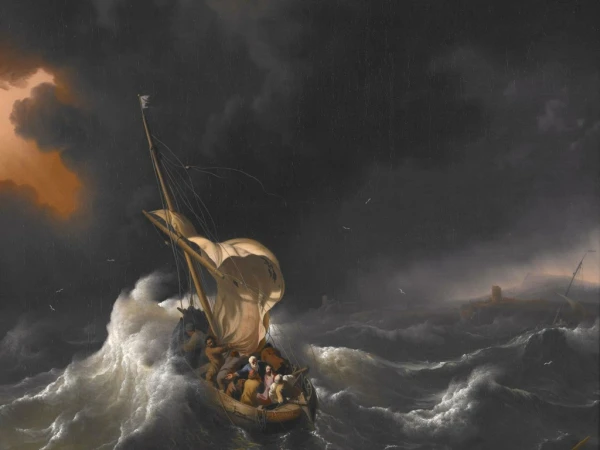 With Christ in the vessel We can smile at the storm Smile at the storm Smile at the storm