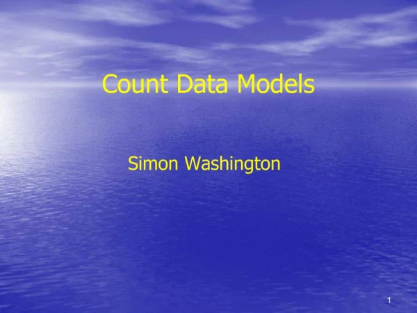 Count Data Models