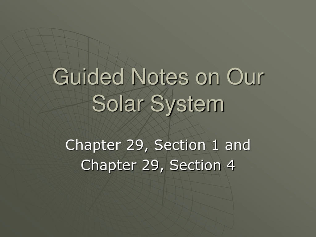 guided notes on our solar system