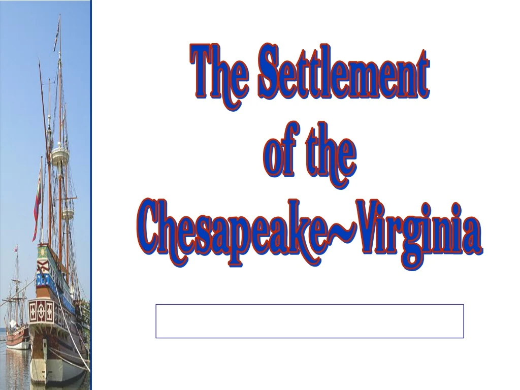 the settlement of the chesapeake virginia