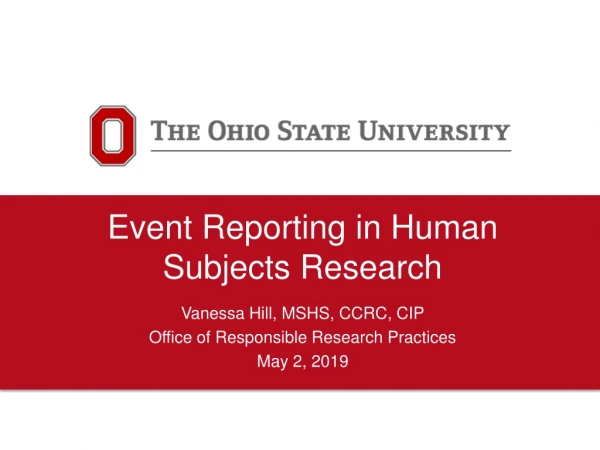 Event Reporting in Human Subjects Research