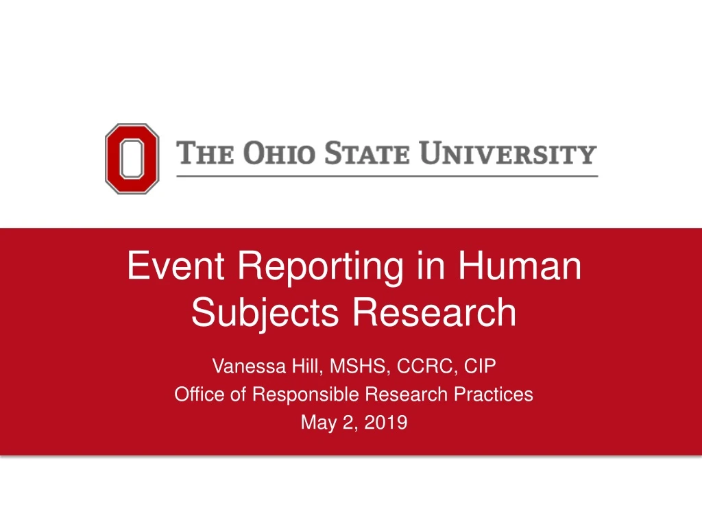 event reporting in human subjects research