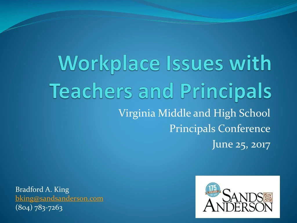 workplace issues with teachers and principals