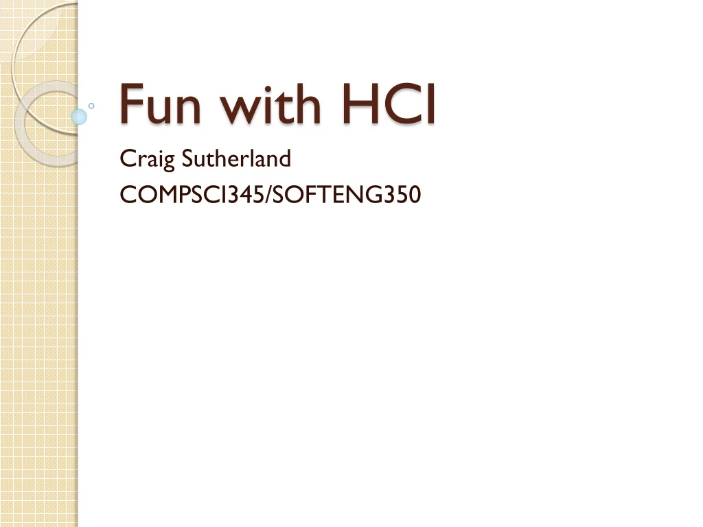 fun with hci