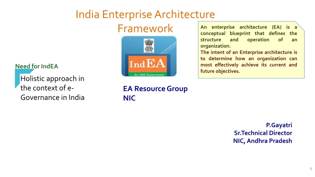 india enterprise architecture framework