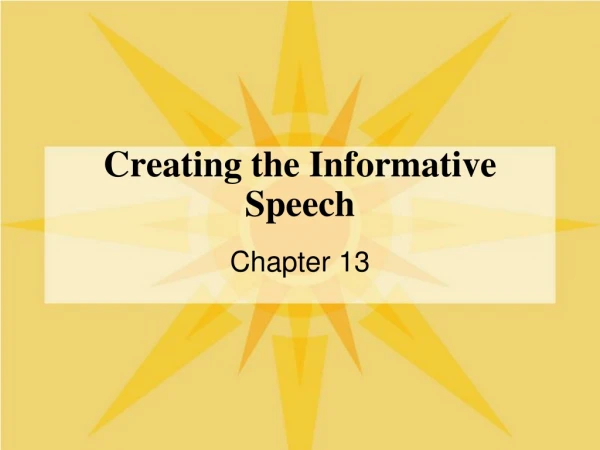 Creating the Informative Speech
